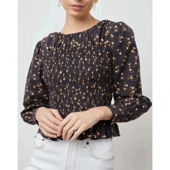 Rails Tabi Ruched Top in Romantic Floral - Picture 1 of 8